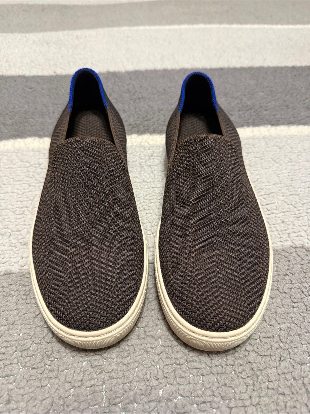 Women’s Rothy’s Slip-On Knit Sneakers in Dark Brown/Black